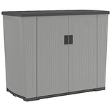 Suncast Backyard Oasis 130 Gallon, Outdoor Storage Shed Basic Unit Easy to Clean with Top Lid, Plastic, 150 pounds Capacity, Dove Gray Suncast