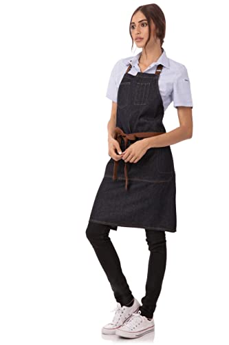 Chef Works Unisex Memphis Bib Apron, Indigo Blue, One Size Chef Works