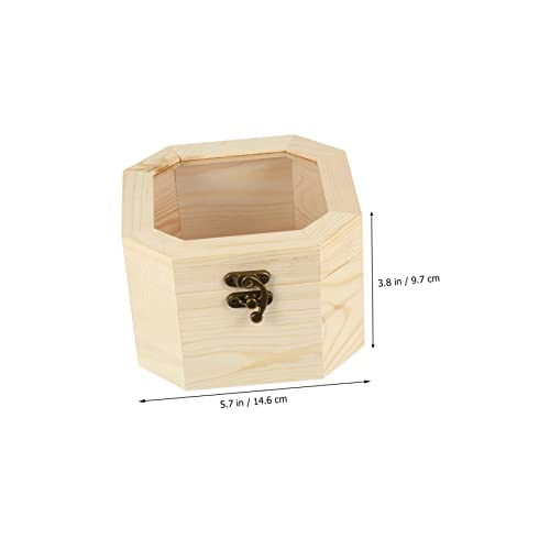 NOLITOY 3 Pcs Wooden Box Unfinished Wooden Case Ornament Container Gift Packaging Holder Cake Container Trinket Storage Holder Unfinished Wood