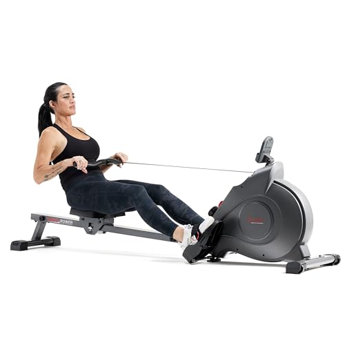 Sunny Health & Fitness Smart Magnetic Rowing Machine with Extended Slide Rail with Exclusive SunnyFit® App Enhanced Bluetooth Connectivity – - WoodArtSupply