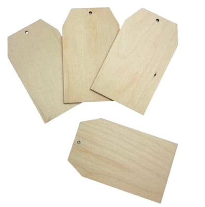 6-Pack Door Tag with Hole Unfinished Wood Cutout DIY Crafts Door Hanger Sign Ready to Paint Crafts All Sizes (12" Tall)