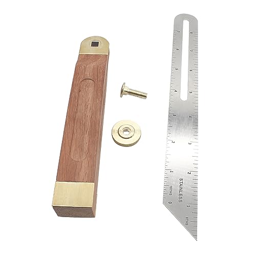 Aracombie Adjustable T-Bevel Gauge with Locking Button,T Bevel Sliding Angle Guage,Carpenter Square Measurement Tool Hardwood Handle with Metric and Aracombie