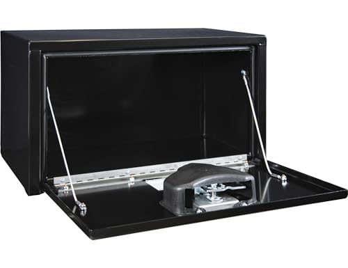 Buyers Products 1703350 Black Steel Underbody Truck Box With Lockable T-Handle Latch, 14 x 12 x 24 Inch, Made In The USA, Contractor Tool Box, Tool Buyers Products Company
