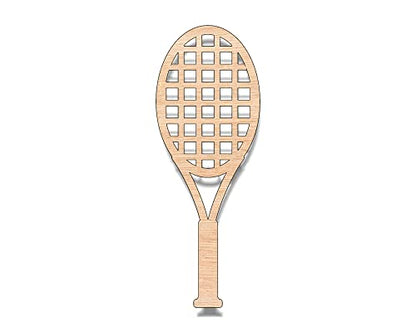 Unfinished Wood for Crafts - Tennis Racket Single - Large & Small - Pick Size - Unfinished Wood Cutout Shapes Court Team Finals College High School - - WoodArtSupply