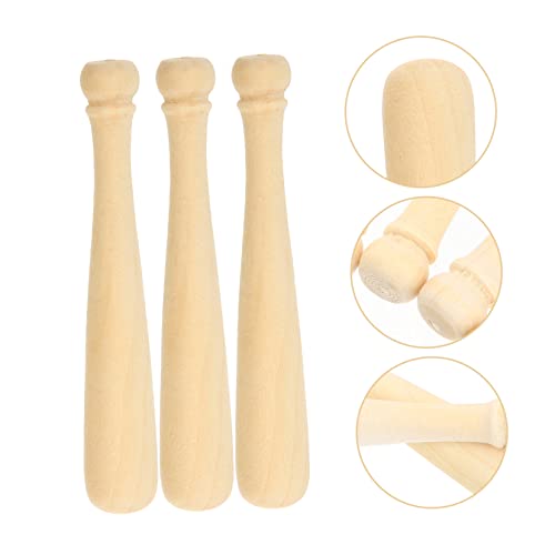 jojofuny 20pcs Wooden Projects Crafts Unfinished Keychain for Graffiti DIY Mini Bat Scrapbooking Sports Action Ball Unpainted Favors Tools Supplies jojofuny