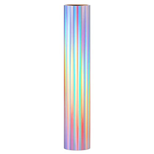 Holographic Spectrum Silver Adhesive Vinyl Roll - Permanent Adhesive Glossy & Waterproof Vinyl | 12" x 6' | for Crafts, Cricut, Silhouette, Cameo, - WoodArtSupply