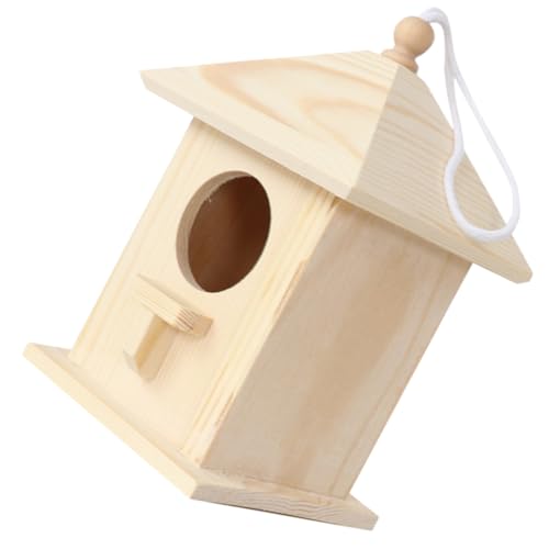 SUPVOX Bird Nest Wooden Bird Houses Bird Houses for Outside Unfinished Wood Birdhouse Hanging Birdhouse Hanging Bird House Bird Feeder Hanging Pet SUPVOX