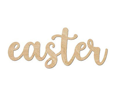 Easter Script Wood Word, Wood Cutouts for crafts, Laser Cut Wood Shapes 5mm thick Baltic Birch Wood, Multiple Sizes Available - WoodArtSupply