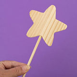 Factory Direct Craft Package of 6 Unfinished Wood Star Wands for Crafting, Creating and Embellishing Factory Direct Craft
