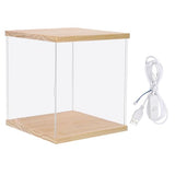 MECCANIXITY Acrylic Display Case with LED Light, 8"x6"x14" Clear Display Box Figures Display Case for Collectibles MECCANIXITY