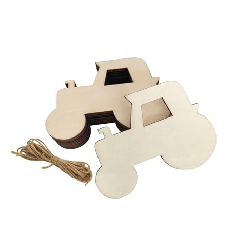 30 Pack Unfinished Wood Car Cutouts Crafts Wooden Truck Vehicles to Paint Tractor Shape Cutouts Paint Wooden Cars Hanging Ornaments DIY Gift Tags for Xonzmmk