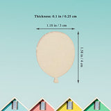Creaides 50pcs Mini Balloon Wood DIY Crafts Cutouts Wooden Balloon Shaped Unfinished Wood Ornaments for DIY Projects Wedding Birthday Decorations Creaides