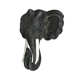 Zeckos Majestic African Elephant Head Wall Sculpture: Hand-Carved Black Wood Artistic Statue - Artisan Crafted Safari Style Decor Masterpiece - 19 Zeckos