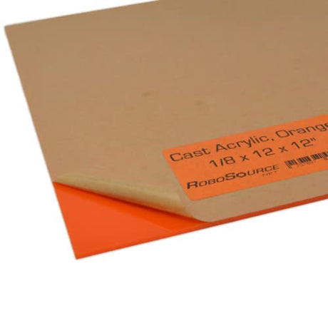 Acrylic Plastic Sheet, Cast Acrylic for Laser Cutting/Engraving, Solid Vibrant Color, 12" X 12" X 0.118" (1/8"), Plastic Sheet, Paper Film, Easy to Robosource