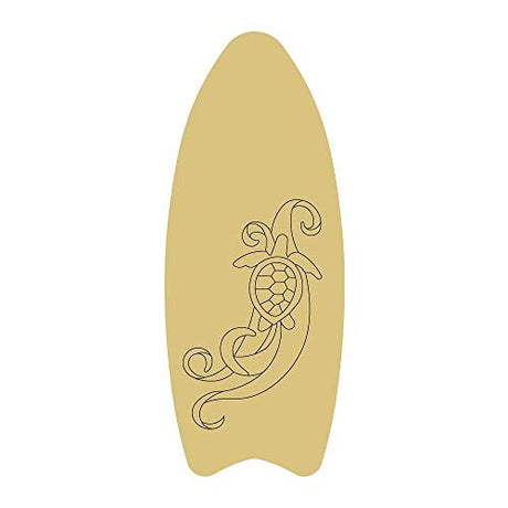 Surfboard Design by Lines Cutout Unfinished Wood Summer Nautical Beach Door Hanger MDF Shape Canvas Style 1 Art 3 (18") Diverse Woodworking