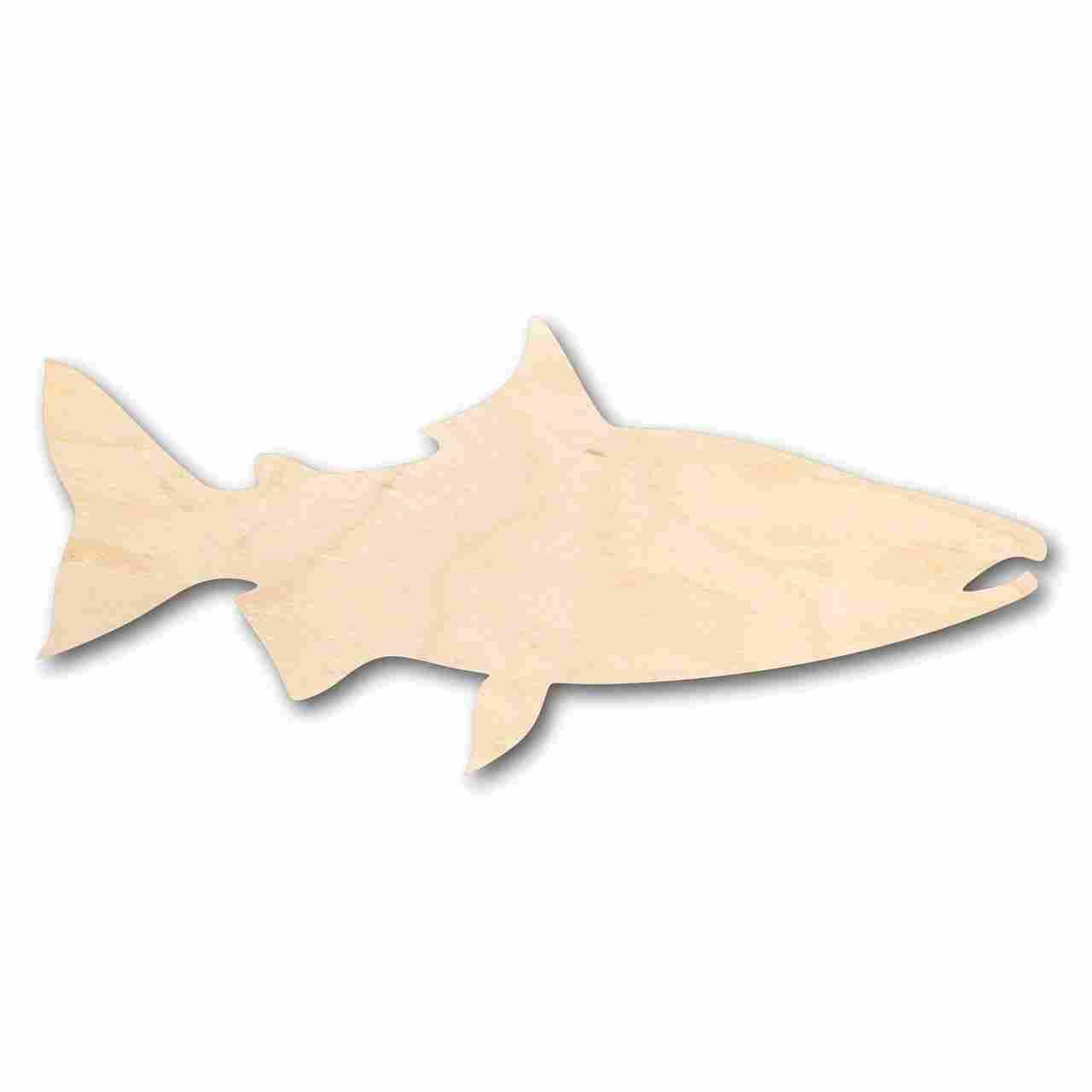 Unfinished Wood Salmon Fish Shape - Ocean - Rivers - Alaska - Craft - up to 24" DIY 12" / 3/4" - WoodArtSupply