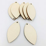 30PCS Leaf Shape Unfinished Wood Earring Blanks Pendant Laser Cut Wood Shapes (Natural, 50mm, 40mm, 30mm) NUORUI