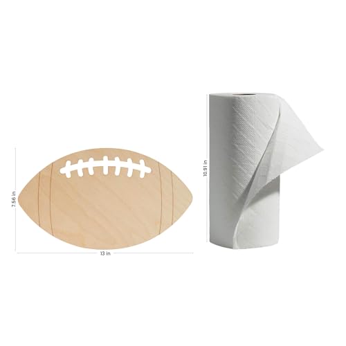 Wooden Football Cutouts 13-inch, Pack of 2 Unfinished Football Signs for Crafts, Lockers, & Football Party Décor, by Woodpeckers Woodpeckers
