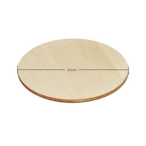 MONKEY SUN 48 Pieces 4 x 4 Inches Unfinished Round Wood Blank Coaster Bulk for Drinks, Painting, Writing, Bar, Kitchen Home Decor, DIY Craft, Party - WoodArtSupply