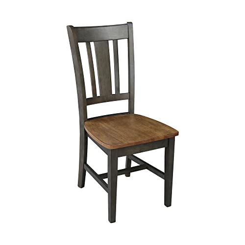 International Concepts San Remo Splatback Dining Chair, Height, Hickory/Washed Coal