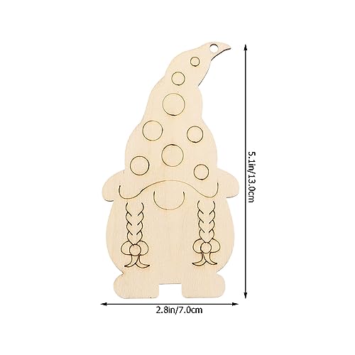 SEWACC Christmas Wood Gnome Hanging Ornaments 40pcs Unfinished Wood Gnome Cutouts Blank Graffiti Wood Slices for DIY Craft Decor SEWACC