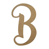 6" Wooden Letter B Unfinished, Starfish Font, Craft Cutout 1-8" Thick Wooden Craft Cutouts