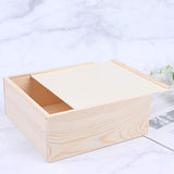 Kisangel 1Pc Gift Box With Lids Sliding- Lid Wooden Boxes Decorative Storage Boxes Wooden Unfinished Storage Box for Birthday Party (20 * 20 * 8) Kisangel