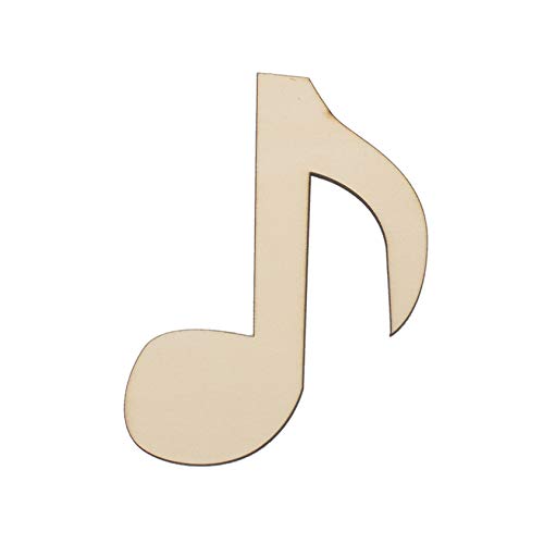 6pcs Music Notes Wood Cutouts Music DIY Craft Embellishments Gift Musical Notes Unfinished Wood Ornaments for Wedding Music Themed Birthday Party JANOU