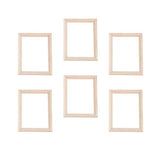 Exceart 6Pcs 1/12 Wood Dollhouse Furniture Unfinished Mini Photo Frame Artificial Miniature Scene Model DIY Wall Art Painting Toys for Nursery Room EXCEART