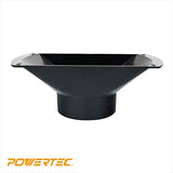 POWERTEC 70150 Rectangular Dust Hood Collector – ABS Plastic, 4 Inch OD Attachment for Woodworking Dust Collection Hose and Fittings POWERTEC