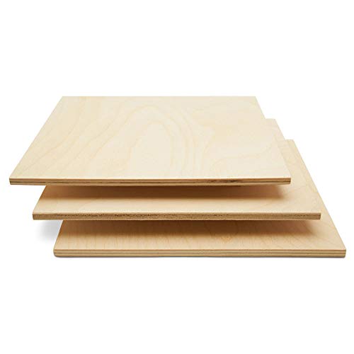 6 mm Baltic Birch Plywood 1/4 x 12 x 12 Inch, Box of 1 B/BB Grade Craft Wood, Stronger Than Basswood Sheets, for Laser, CNC Cutting and Wood Burning,