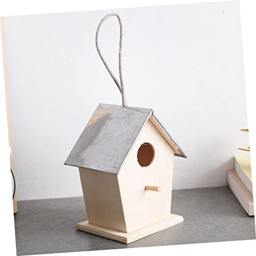 LIOOBO Outdoor Bird House Unfinished Birdhouse Unfinished Bird House Butterflies House Wild Bird House Bird Houses for Outside DIY Painting Bird - WoodArtSupply