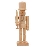 VOSAREA Christmas Wooden Nutcracker Wooden Unfinished Walnut Soldier DIY Blank Unpainted Nutcracker Puppet for Christmas DIY Crafts VOSAREA