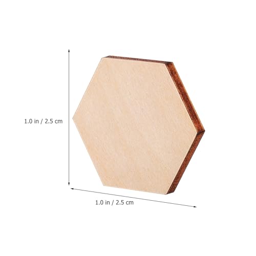 COHEALI Hexagon Wood Pieces, 200Pcs Unfinished Wooden Hexagon Shape Cutouts Slice Wooden Tile for DIY Arts - WoodArtSupply