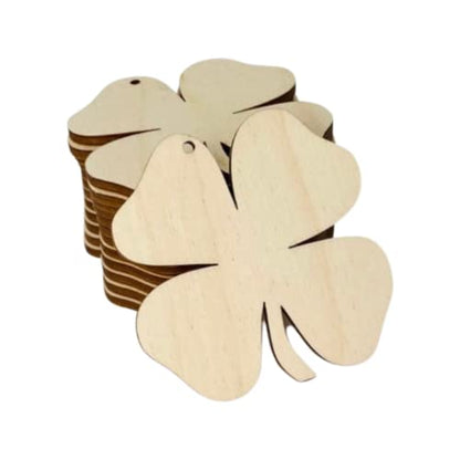 ALL SIZES BULK (12pc to 100pc) Unfinished Wood Wooden Shamrock Laser Cutout Dangle Earring Jewelry Blanks Charms Ornaments Shape Crafts Made in Texas - WoodArtSupply