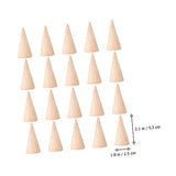 ABOOFAN 60 Pcs Diy Cone Wood Cone Jewelry Holder Unfinished Christmas Tree Cone Wood Jewelry Organizer Ring Cone Holder Wood Ring Wooden Toy Jewelry ABOOFAN