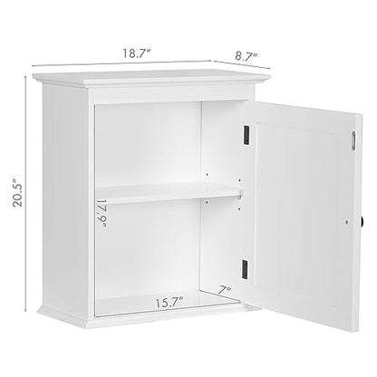 Spirich Small Bathroom Wall Cabinet, Wall Mounted Storage Cabinet, Medicine Cabinet Organizer for Bathroom, Kitchen, Living Room, White - WoodArtSupply