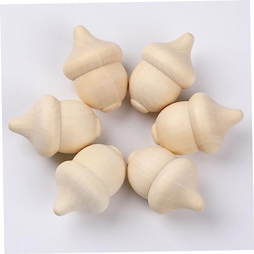 VILLCASE 3 Sets 26 Wooden Toys Wooden peg Dolls Wooden Craft Bowls Unfinished Wood Toys for Crafts Acorns Peg Doll Wedding Decoration Natural VILLCASE