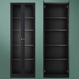 IRONMIX 70 Inch Tall Metal Storage Cabinet with Acrylic Doors and Adjustable Shelves IRONMIX