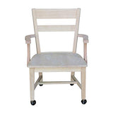 International Concepts Dining Chair with Casters, Unfinished IC International Concepts
