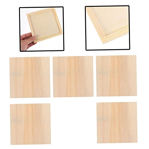 VILLFUL 5pcs Blank Wooden Picture Frame Unfinished Wood Frames DIY Wooden Photo Frames Wooden Bassinet Square Frame Unfinished Wooden Painting Boards VILLFUL