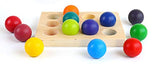 moderngenic [Upgraded to 2"] Rainbow Wooden Balls with Tray, 12 Piece Sorting and Matching Educational Learning Montessori Toy for Toddlers, Bigger moderngenic