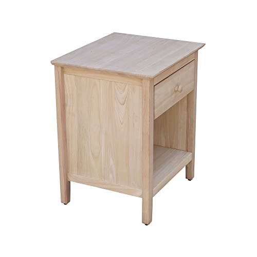 IC International Concepts Solid Wood Unfinished Nightstand IC International Concepts