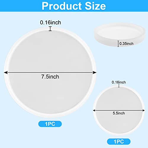2 PCS Thickened Coaster Resin Molds, Coaster Silicone Molds for Epoxy Resin, Coaster Molds for Resin Casting, Epoxy Resin Molds for DIY Resin Sjubaopen