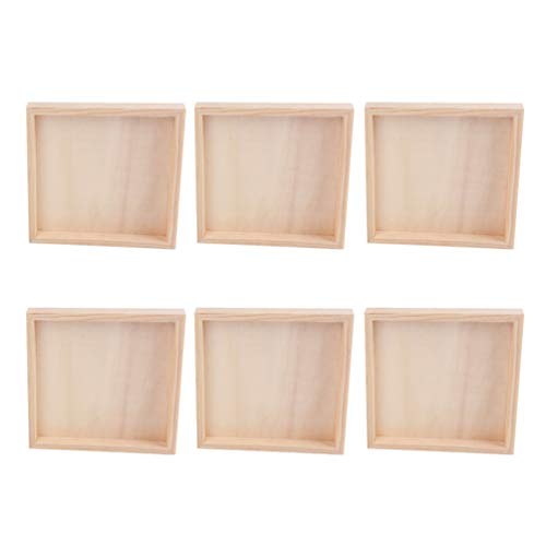 Craft Board 6Pcs Puzzle Blocks Tray, Unfinished Wood Serving Tray for Weddings Home Decor& Craft Projects Art Supply Blank Signs for Crafts1 Homoyoyo
