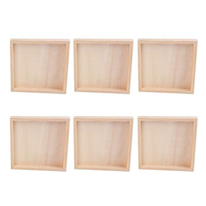 Craft Board 6Pcs Puzzle Blocks Tray, Unfinished Wood Serving Tray for Weddings Home Decor& Craft Projects Art Supply Blank Signs for Crafts1