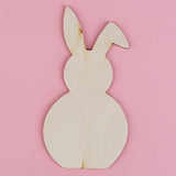 Factory Direct Craft Unfinished Wooden Floppy Ear Bunny Rabbit Garland Easter Craft Kit Unfinished Wood Bunnies, White Pom Poms, Twine and Factory Direct Craft
