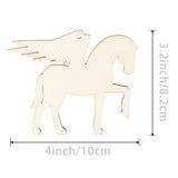 Horse Wooden Blank Pegasus Wood with Twines Art Unfinished Ornaments for Christmas Wedding Birthday Party Thanksgiving Day Decoration 20Pcs. Zontween