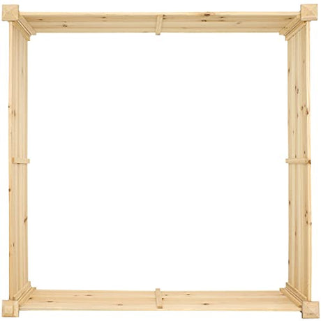 Sunnydaze 48-Inch Square Wood Raised Garden Bed - Outdoor Elevated Planter Box for Flower, Vegetable, and Herb Gardening Sunnydaze