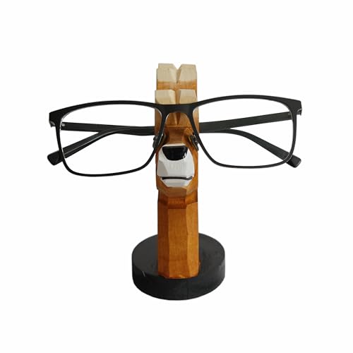 MAGIC WOOD Handmade Wood Carving Eyeglasses Holder Stand Sunglasses Display Stand Home Office Desk Décor Gift (Deer) - WoodArtSupply